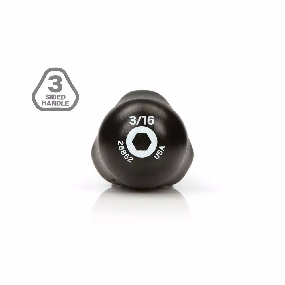 TEKTON 3/16 in. Nut Driver with Patented Three-Sided Handle