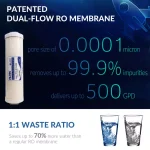 ISPRING RCS5T 500GPD Tankless Reverse Osmosis Water Filtration System, 1:1 Drain Ratio, Under Sink thumbnail 3