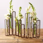 Two's Company Lavoisier 13 in. Dark Brown Hinged Flower Vase Set of 10 with Antiqued Rusted Finish thumbnail 1