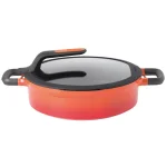 BergHOFF GEM Stay Cool 4.9 qt. Cast Aluminum Nonstick Saute Pan with Glass Lid, Orange thumbnail 1