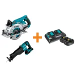 Makita 18V X2 LXT Brushless 7-1/4 in. Circular Saw Combo Kit with Bonus Reciprocating Saw & 2 5.0 Ah Batteries thumbnail 1