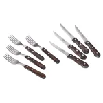 Tramontina Churrasco 8-Piece Steak Knife and Fork Set with Dark Brown Poly-Wood Handles thumbnail 1