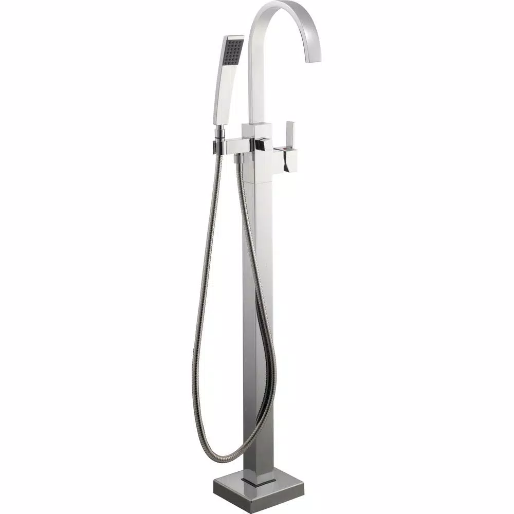 Glacier Bay Farrington Freestanding Floor Mount Tub Faucet with Handheld Handshower, Chrome