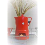 Bredemeijer Lund Red Ceramic Teapot with Tea Warmer and Stainless Steel Filter, 34 fl. oz. thumbnail 3