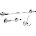 Delta Silverton 3-Piece Chrome Bath Hardware Set with 18 in. Towel Bar, Toilet Paper Holder, and Robe Hook thumbnail 1