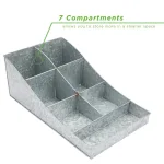 Mind Reader Silver 7-Compartment Metal Condiment and Beverage Supply Organizer Caddy thumbnail 2