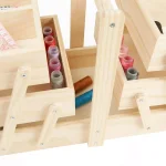 Mind Reader Wooden Sewing Kit Organizer Box for Needles, Thread, and Scissors, Brown thumbnail 6