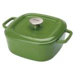 Bayou Classic 4 qt. Enameled Cast Iron Covered Casserole Dish, Cypress Green thumbnail 1