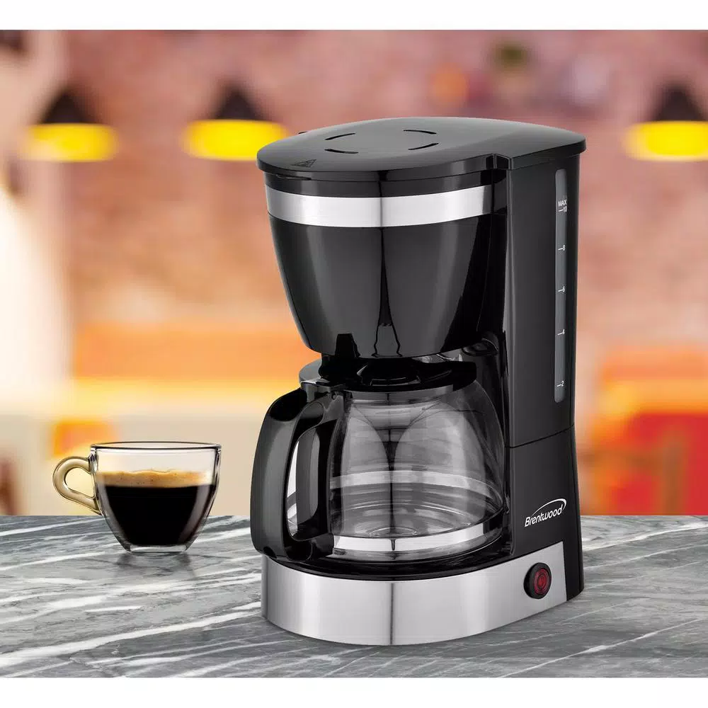 Brentwood Appliances Brentwood 10-Cup Black Drip Coffee Maker with Programmable Timer