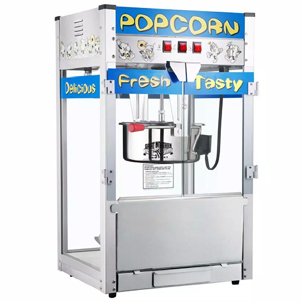 Great Northern Pop Heaven 12 oz. Blue Countertop Popcorn Machine, 1350W Commercial Quality Popper