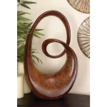 LITTON LANE 24 in. x 14 in. Decorative Abstract Polystone Sculpture - Modern Coiled Design thumbnail 1