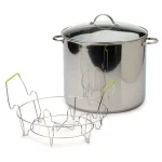 RSVP International Endurance 20 qt. Stainless Steel Water Bath Canner with Glass Lid and Rack thumbnail 3