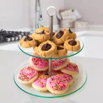 Chef Buddy 2-Tier Round Glass Buffet and Dessert Stand with Stainless Steel Base thumbnail 3