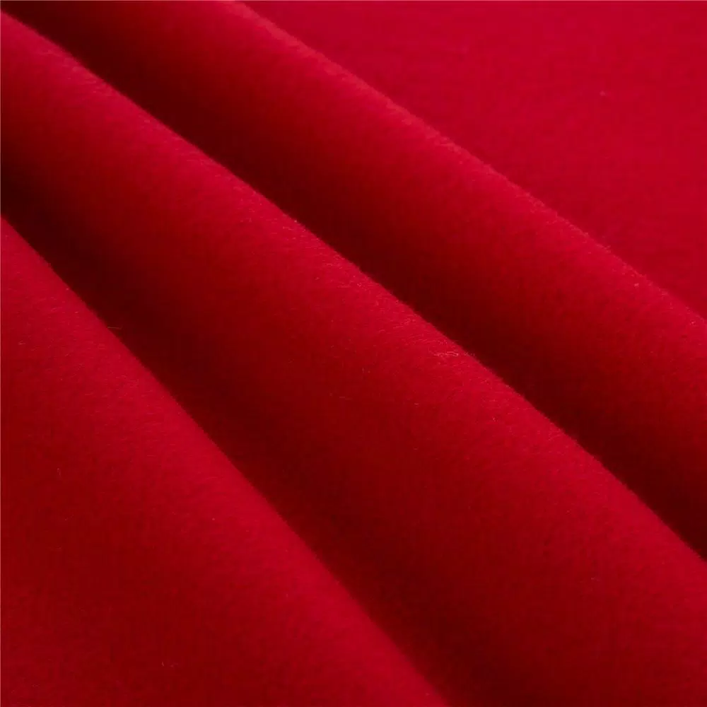 Glitzhome 48 in. Red and White Polka Dot Pompom Fabric Christmas Tree Skirt