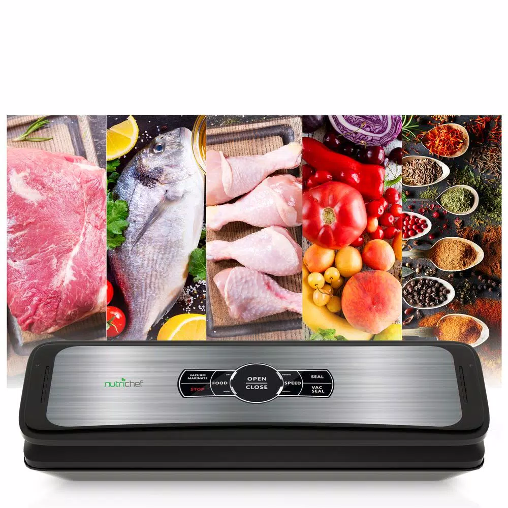 NutriChef Automatic Food Vacuum Sealer with Digital Scale, 1-Touch Operation, Dry and Moist Modes