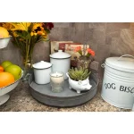 3R Studios White Ceramic Enameled Pet Treat Containers, Farmhouse Style, Set of 2 thumbnail 2