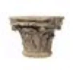 Benjara Aesthetic Resin Decorative Pedestal with Acanthus Leaf Design and Scrolled Details, Brown thumbnail 2