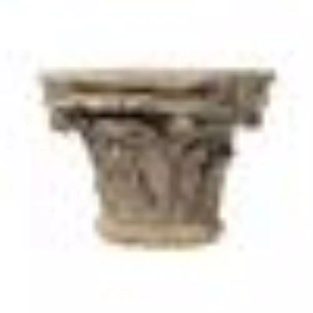 Benjara Aesthetic Resin Decorative Pedestal with Acanthus Leaf Design and Scrolled Details, Brown