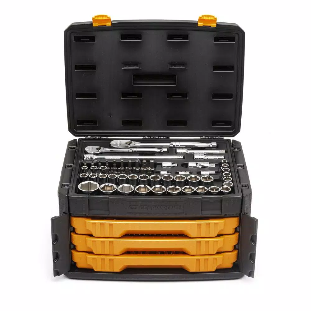 GearWrench 243-Piece 6-Point Mechanics Tool Set with 3-Drawer Storage Box