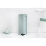 Brabantia 8 Gal. Metallic Mint Steel Step-On Trash Can thumbnail 4