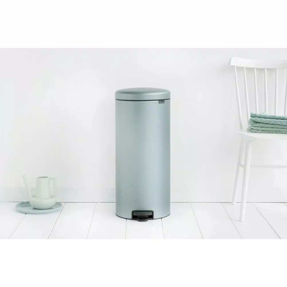 Brabantia 8 Gal. Metallic Mint Steel Step-On Trash Can