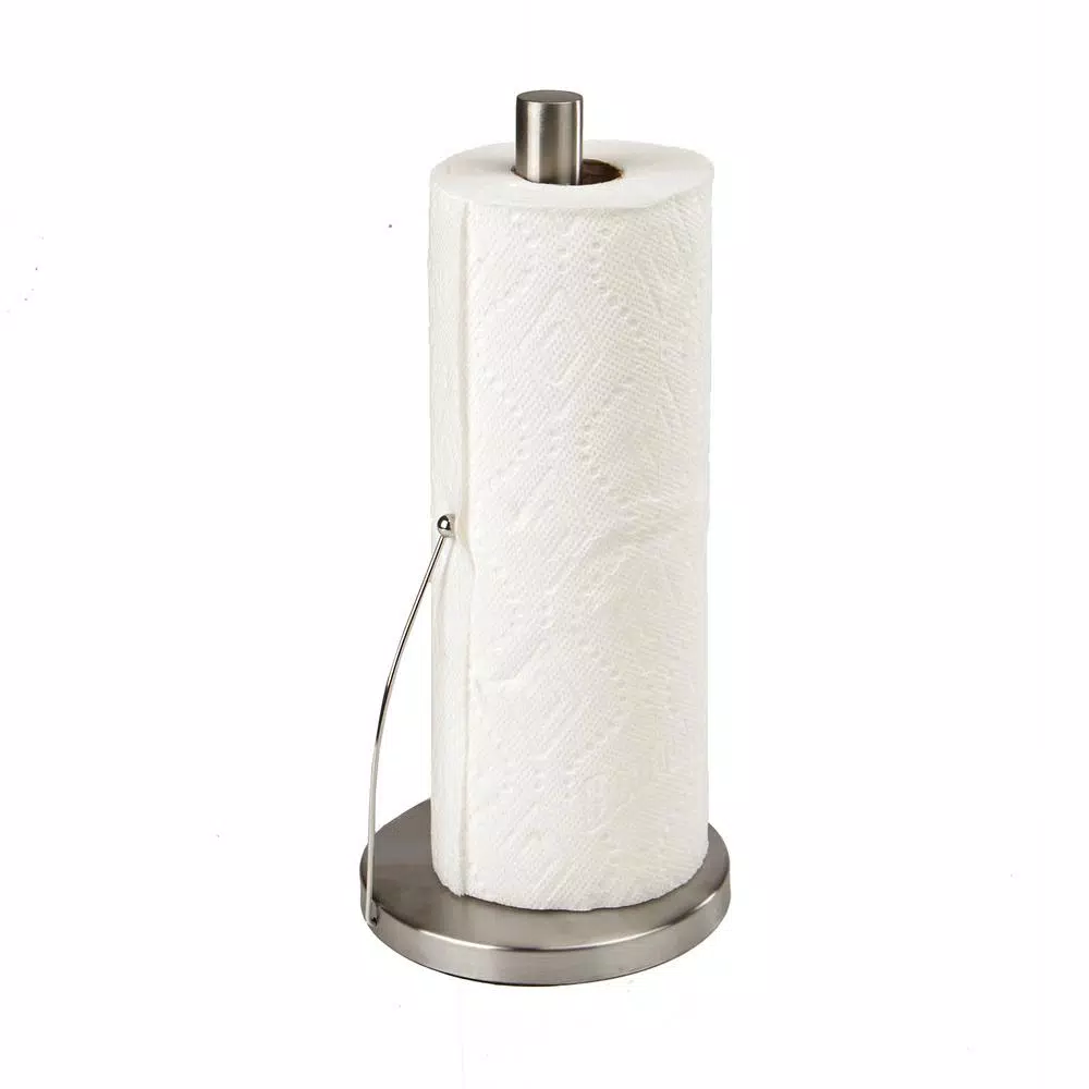 Mind Reader Stainless Steel Free Standing Paper Towel Holder - Heavy Base Silver