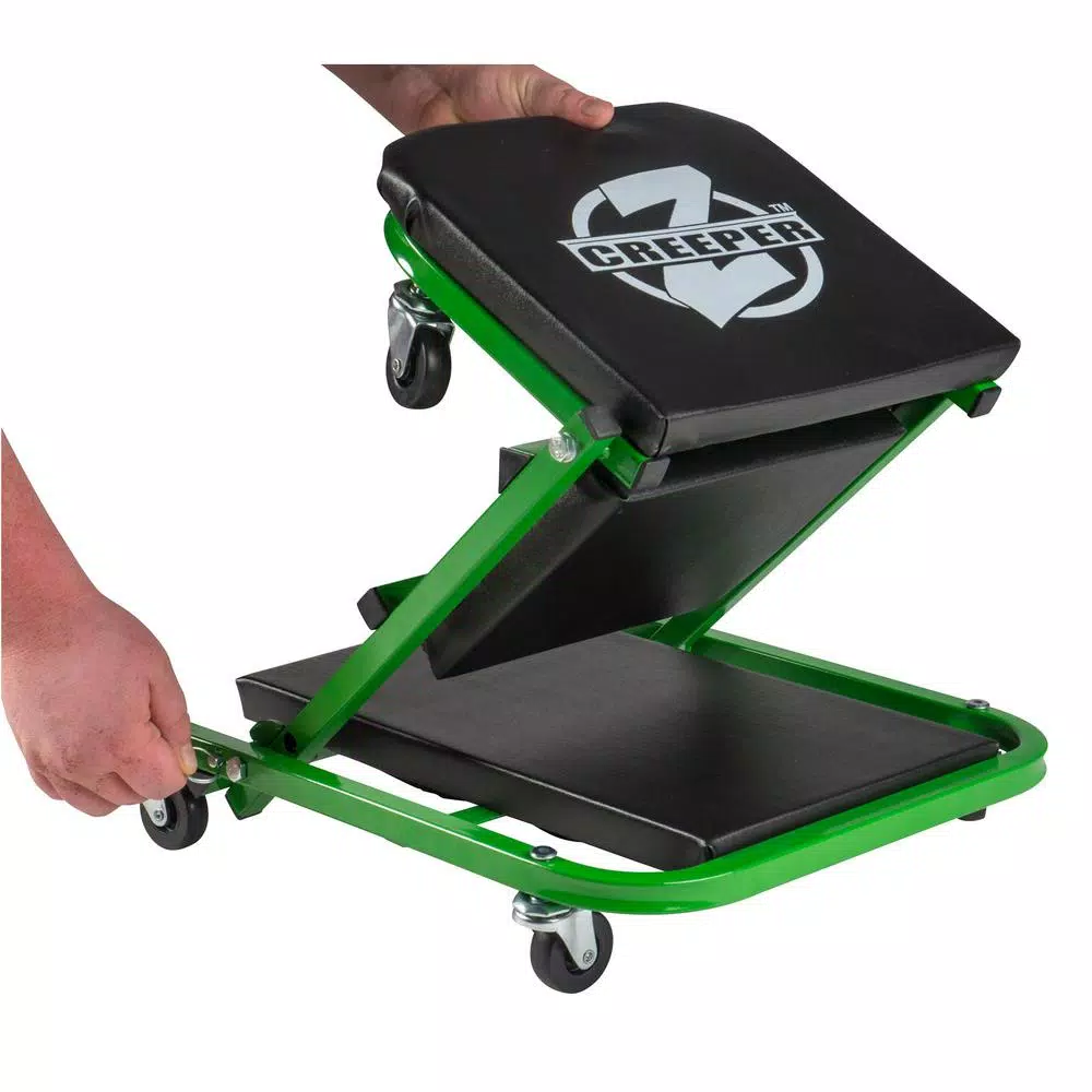 Pro-Lift Z-Creeper 2-in-1 Mechanic Creeper and Seat, 36 in., 300 lb. Capacity, Black/Green
