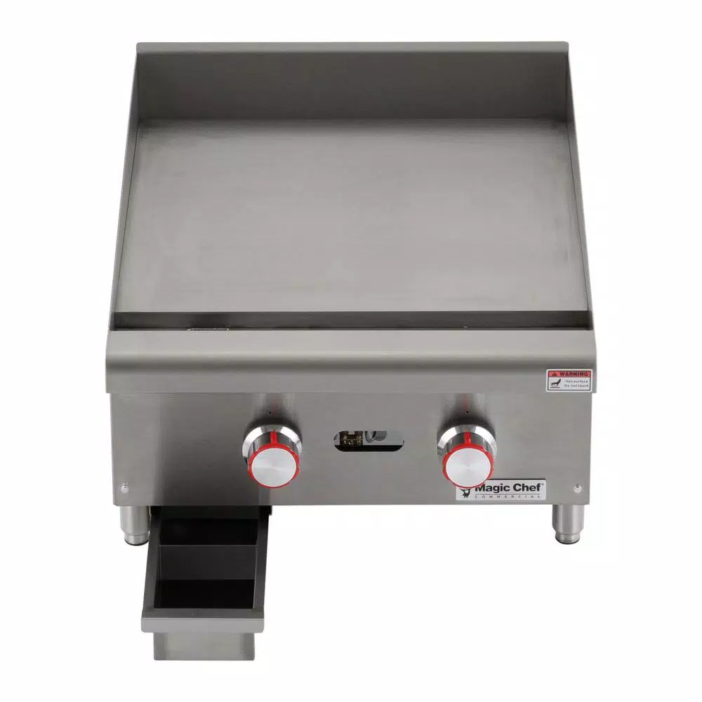 Magic Chef 24 in. Commercial Natural Gas Countertop Griddle, Stainless Steel