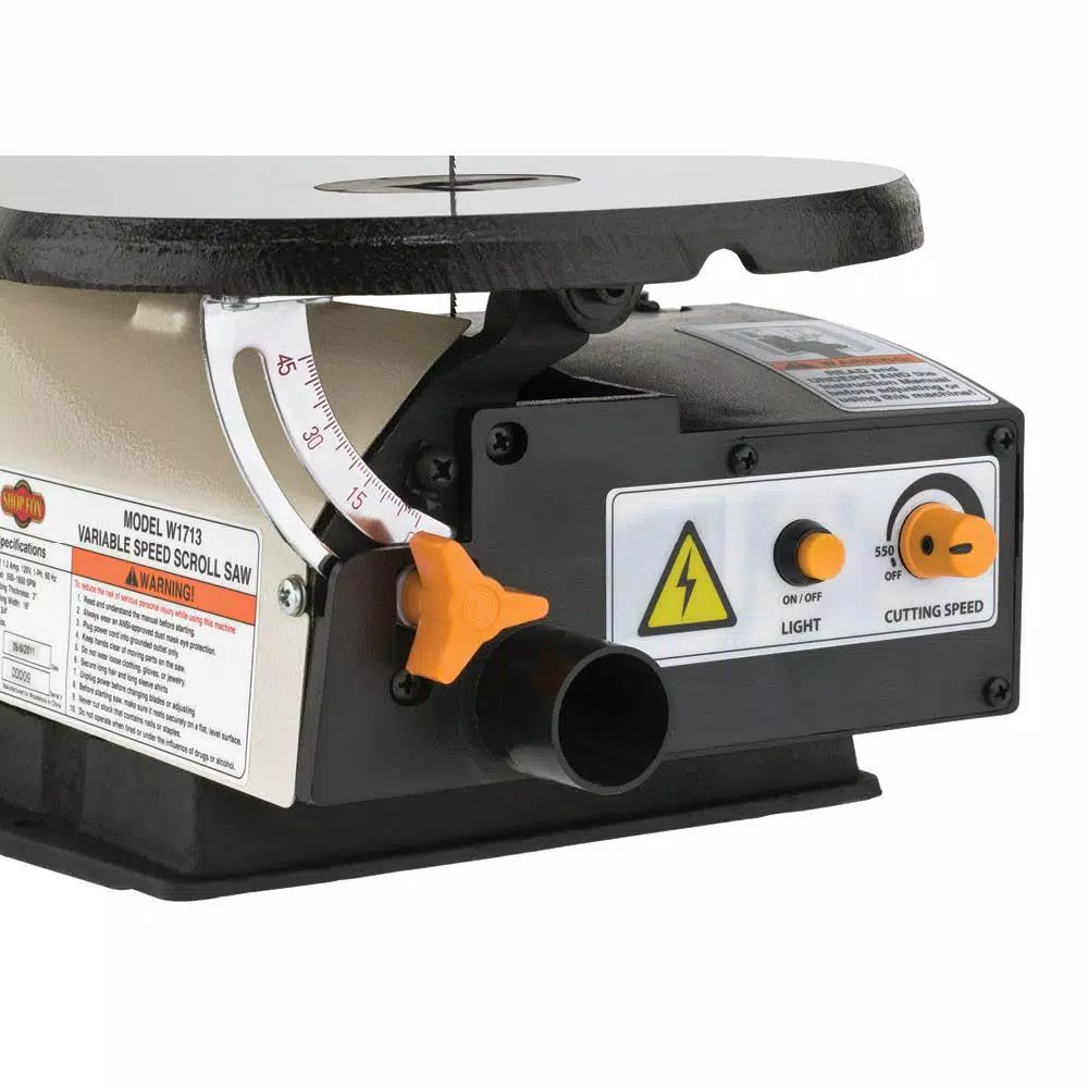 Shop Fox 16 in. Variable Speed Scroll Saw with Cast-Iron Construction