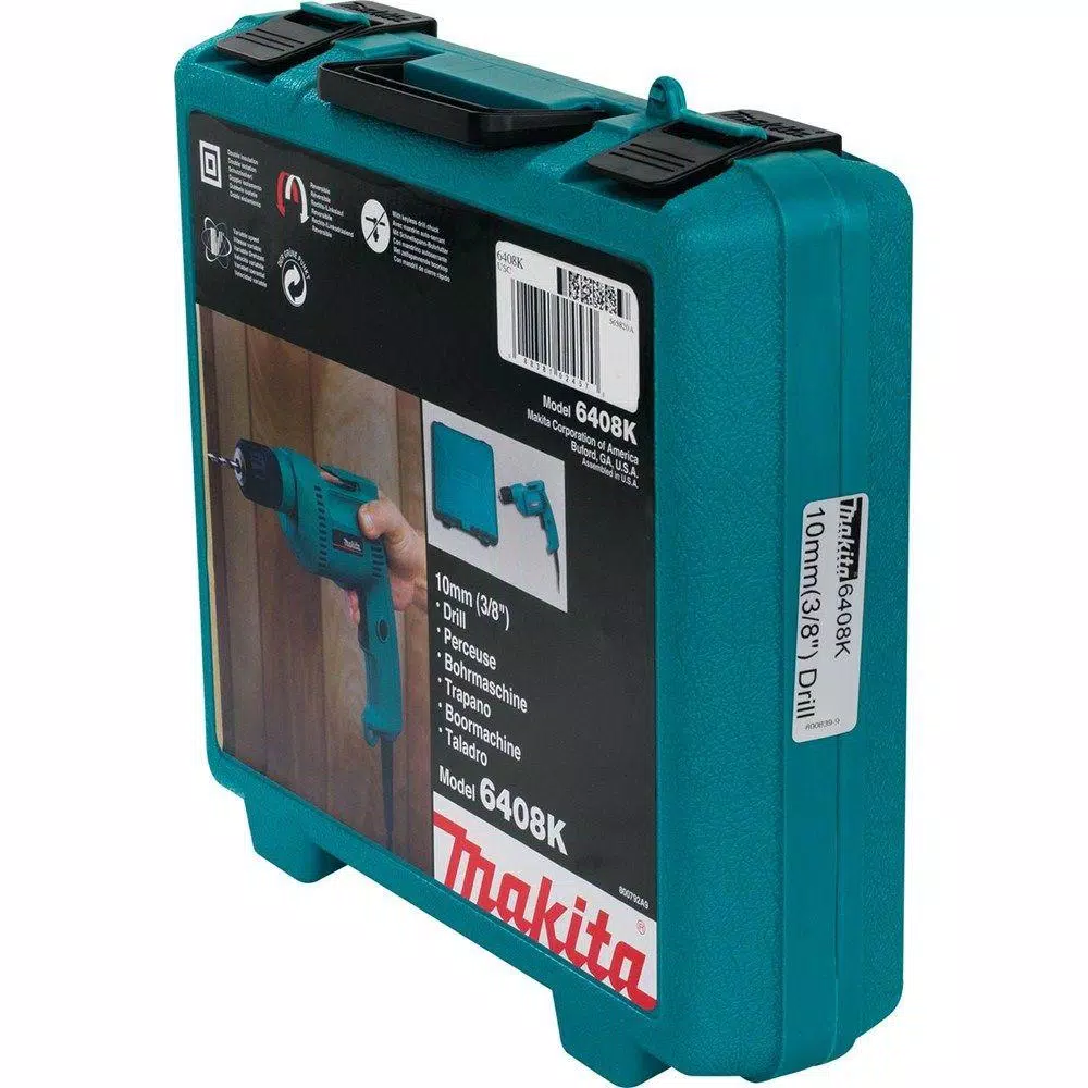 Makita 6408K 3/8 in. Corded Variable Speed Drill with Keyless Chuck and Hard Case
