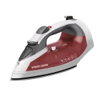 BLACK+DECKER Xpress Steam Iron with Stainless Steel Soleplate and Retractable Cord Reel, Red thumbnail 1