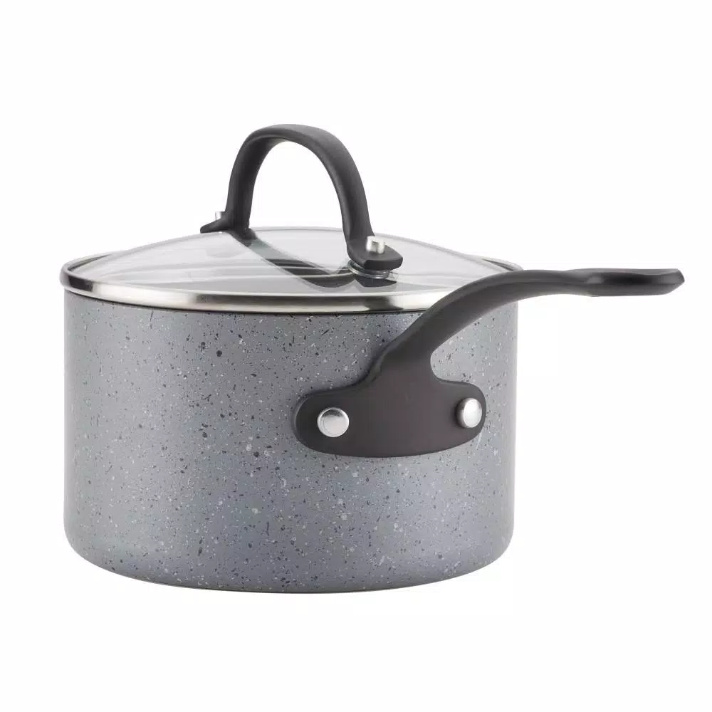 Farberware Quartz 10-Piece Nonstick Aluminum Cookware Set with Induction Base, Gray Speckle