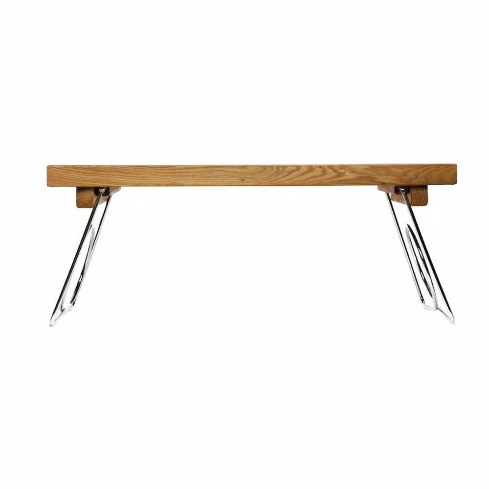 Sagaform Nature Solid Oak Bed Tray with Stainless Steel Folding Legs
