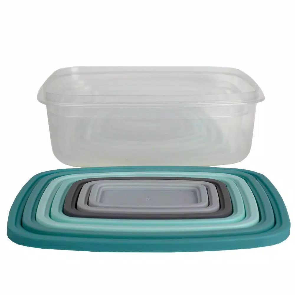 Unbranded 14-Piece Plastic Food Storage Container Set with Secure Snap-On Lids, Multi-Color