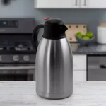 MegaChef 67.6 fl. oz. Stainless Steel Thermal Beverage Carafe with Black Lid thumbnail 2