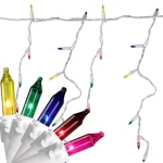 Northlight 7 ft. 100-Light Multi-Color Mini Icicle Lights with Lamp Lock, White Wire thumbnail 1