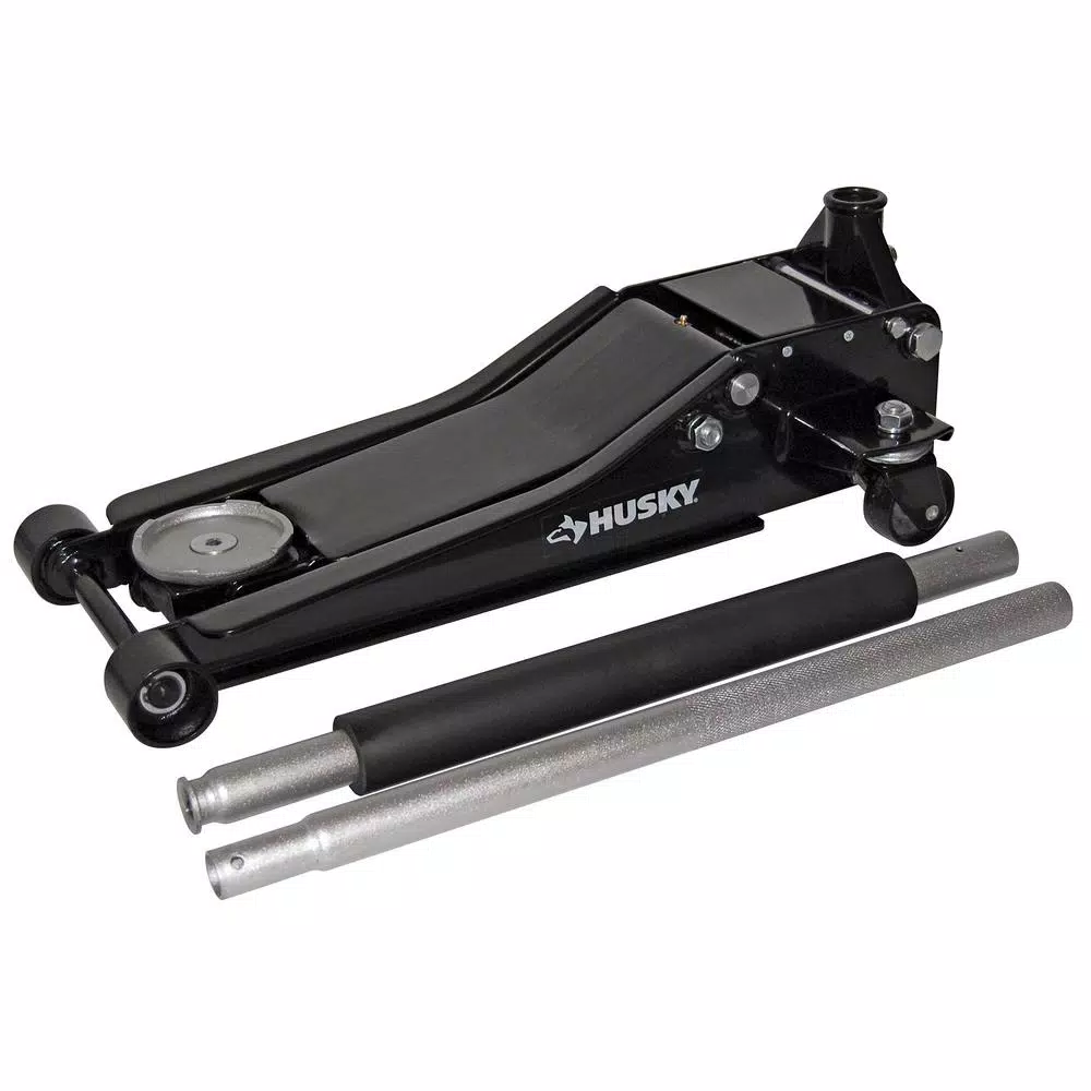Husky 3-Ton Low Profile Floor Jack with Quick Lift and Dual Pump Design