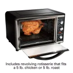 Hamilton Beach 1500-Watt 12-Slice Countertop Convection Toaster Oven with Rotisserie, Black thumbnail 6