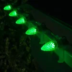 Wintergreen Lighting OptiCore C7 LED Green Faceted Christmas Light Bulbs, 25-Pack, Shatterproof Replacement Lights thumbnail 3