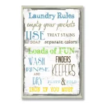Stupell Industries Laundry Rules Typography Wood Wall Art, 12.5 in. x 18.5 in. thumbnail 1