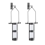 DANYA B Urbanne Rustic Black Metal and Recycled Glass Cylinder Wall Hanging Vases, Set of 2 thumbnail 3