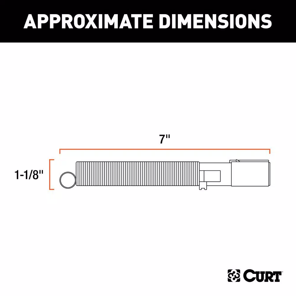 CURT 6-Way Round Trailer Connector Plug with Spring (Trailer Side)