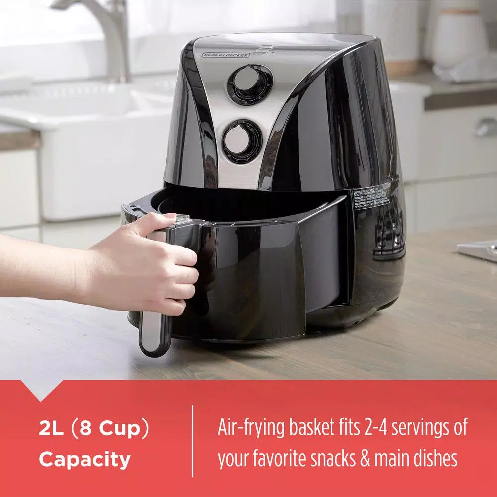 BLACK+DECKER PURIFRY 2-Liter Air Fryer, 1200W Convection Oven with Dual Fans