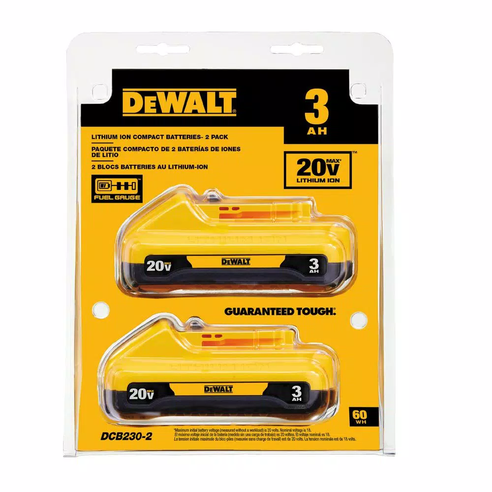 DEWALT 20V MAX Compact Lithium-Ion 3.0Ah Battery Pack, 4-Pack