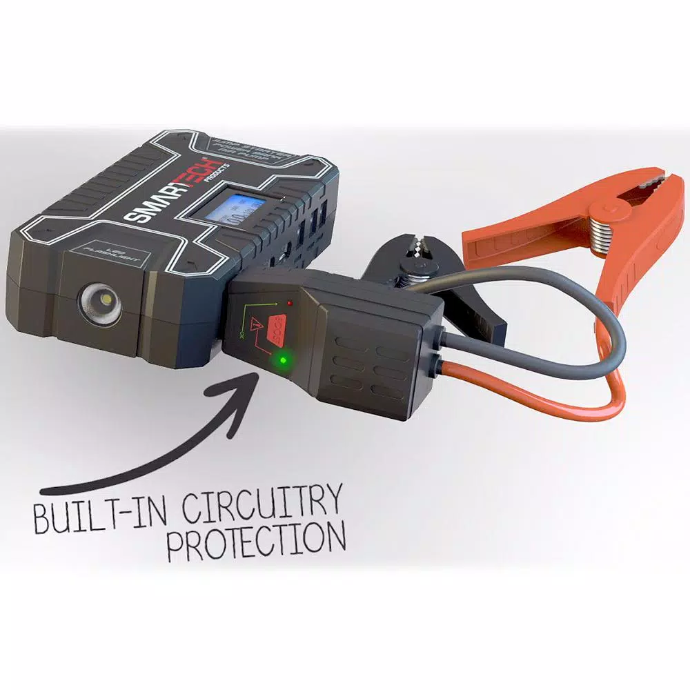 Smartech Products Smartech TECH-5000P 6-in-1 Vehicle Jump Starter, 12000mAh Power Bank, and 150 PSI Air Compressor Kit