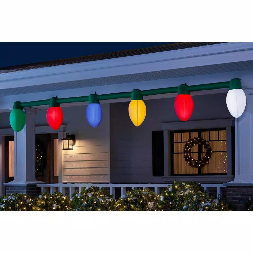 Airblown Inflatables 2 ft. Multi-Color Christmas Light Bulb String with LED Lights