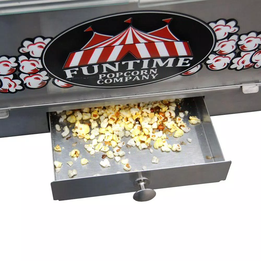 Funtime Palace 16 oz. Stainless Steel Hot Oil Popcorn Popper Machine with Tempered Glass
