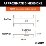 CURT Bent Plate 5th Wheel Rail Gooseneck Hitch with 2-5/16" Offset Ball thumbnail 6