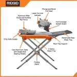 RIDGID 8 in. Wet Tile Saw with Stand, 12 Amp Corded Tile Saw with Extended Rip Capacity thumbnail 3