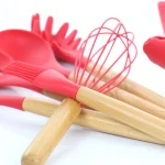 MegaChef 12-Piece Red Silicone and Wood Kitchen Utensil Set thumbnail 3